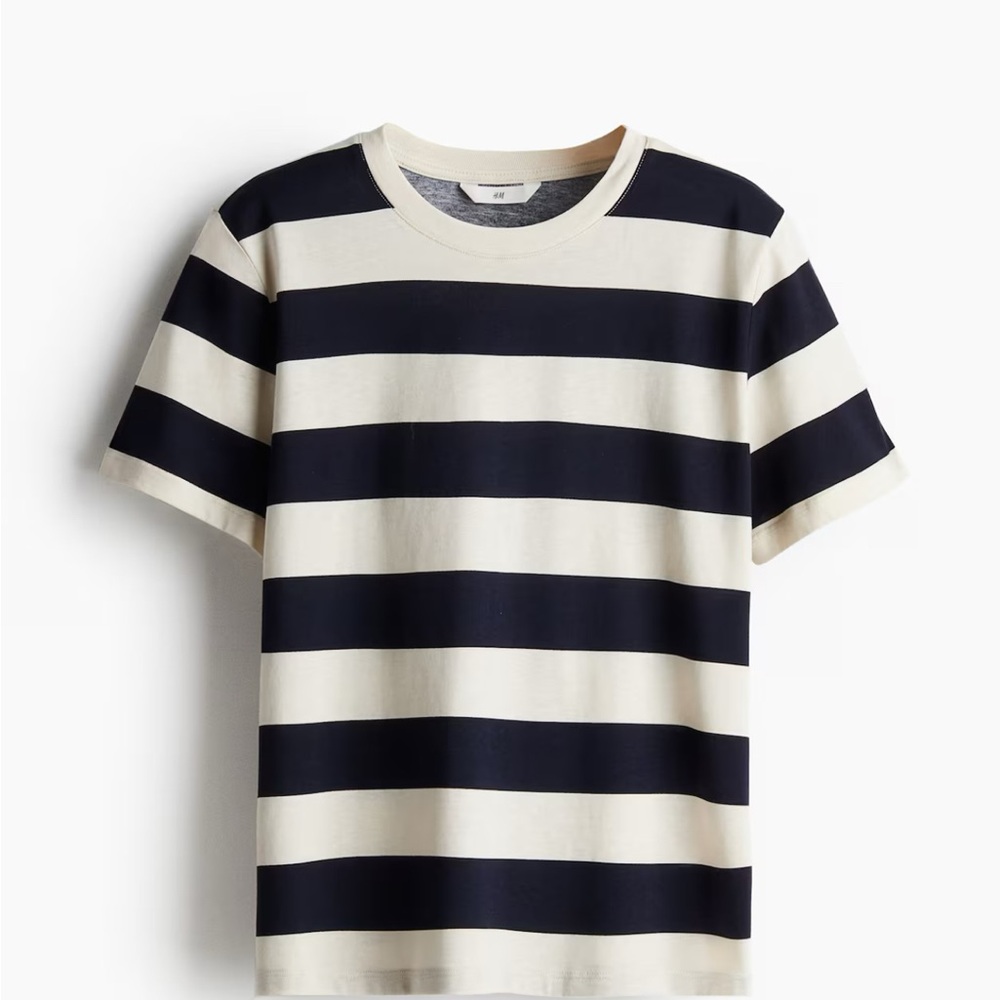 H&M blue and white stripes Tee 100% cotton